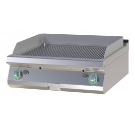 2 zónás RedFox asztali gázüzemű rostlap bordázott, krómozott sütőfelülettel